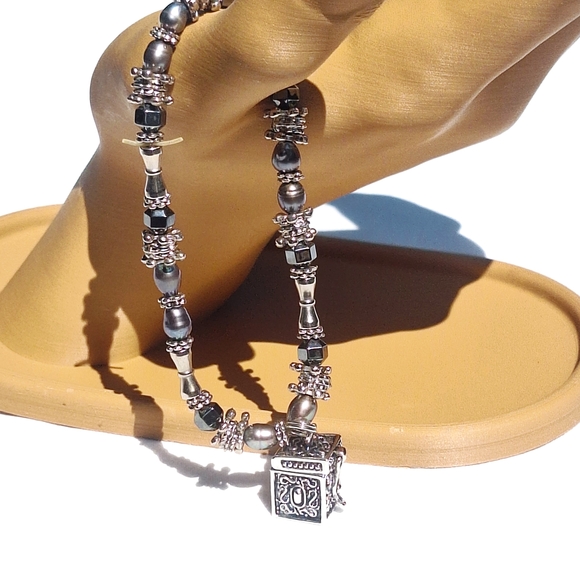 Prayer Box Charm Necklace 925 Sterling Silver Top Opens 8mm - Picture 7 of 7